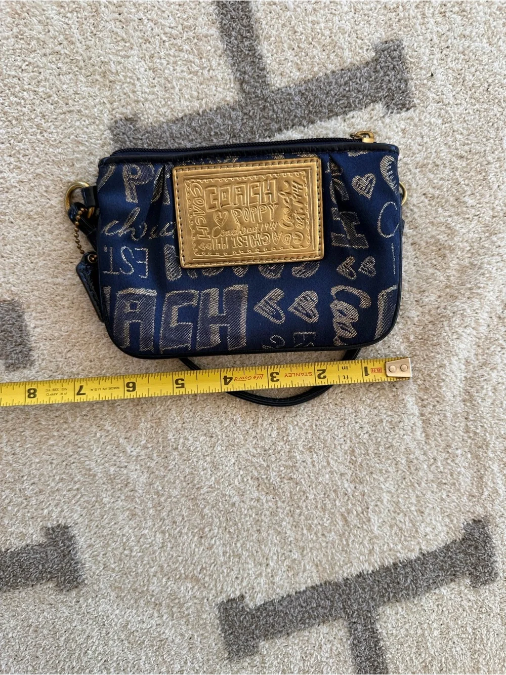 Navy Graffiti Wristlet poppy coach vintage y2k